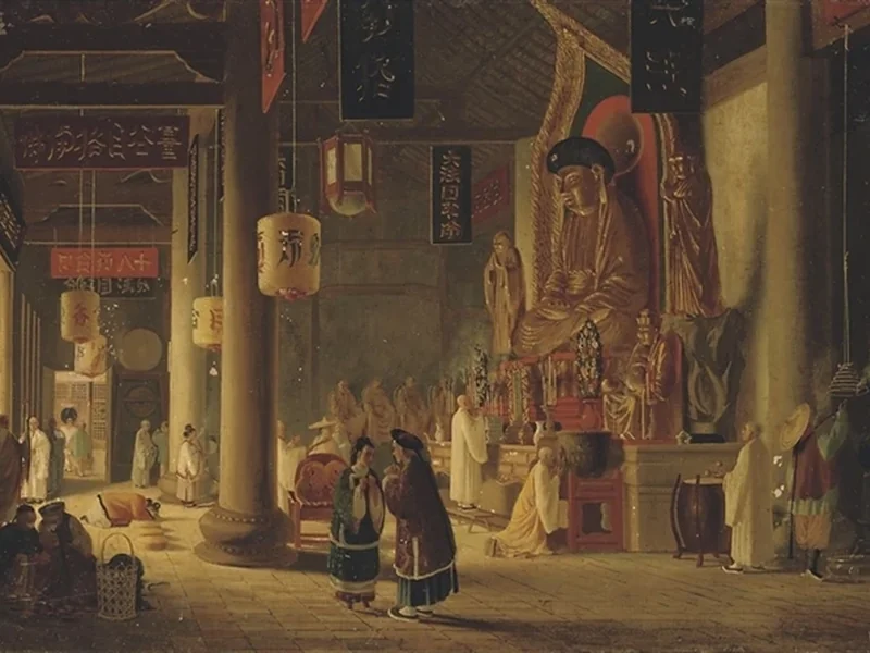 1794-William Prinsep - Interno del tempio A-Ma (Ma Kok) a Macao